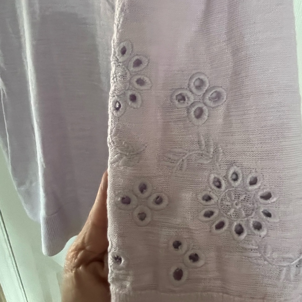 LOFT Light Purple Embroidered Tunic
